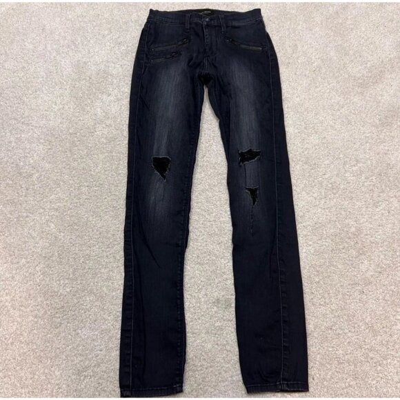 Black Orchid Jeans Black Skinny Distressed Pockets Women’s Size 25 - Picture 6 of 12